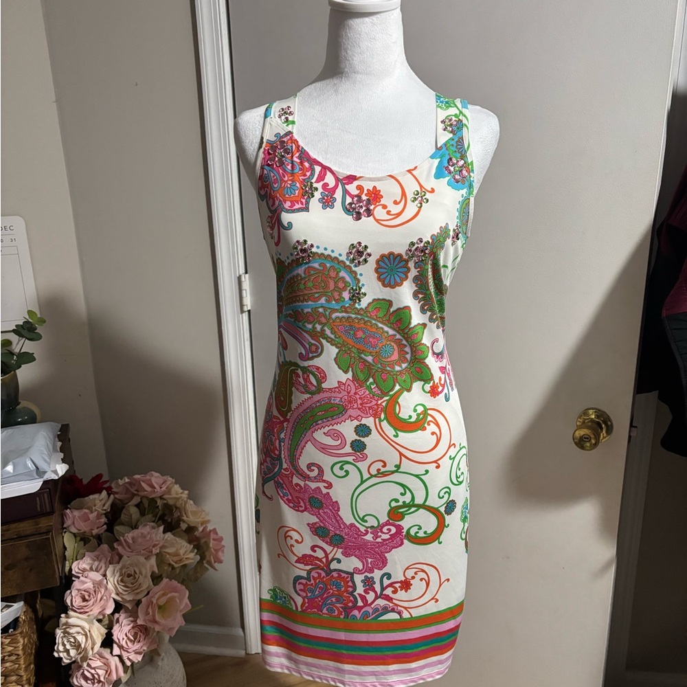 Colorful Paisley Print Retro Dress